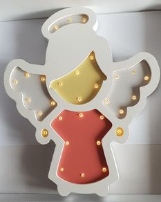 New Light Up Wooden Angel 30cm