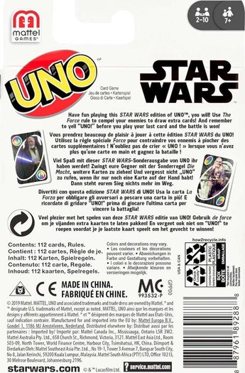 Mattel 2024 UNO Star Wars Card Game 2-10 Players 7+