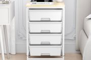 Multipurpose Storage Drawer Unit with Lockable Wheels, Utility Rolling Storage Cart for Home Office Classroom, Bright White