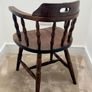 Vintage Dark Wood Captains Armchair / Smokers Desk Chair - Turned Spindle Back Image 2