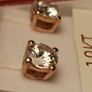 18kt Vermeil Hard Gold Plated 6mm Moissanite Solitaire Stud Earrings Image 7