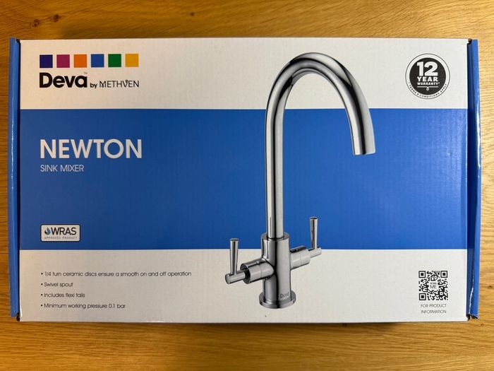 Chrome Kitchen Sink Mixer Tap | Swan Neck Twin Lever