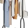 Clothes Rail, Hall Tree, Freestanding Coat Rack with Wooden Storage Shelf, 4 Hooks, Compact Clothes Organiser Garment Stand for Home Hallway Bedroom W51xD39xH157cm Image 2