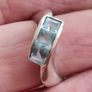 925 sterling silver trilogy ring with blue topaz. Image 2