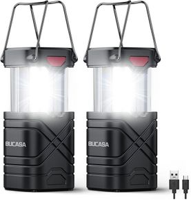 Solar Camping Lights, 2 Pack Portable LED Rechargeable Torch, Super Bright Collapsible Waterproof Camping Lantern for Outdoor Hiking Fishing Emergency (FREE POSTAGE)