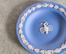 Vintage Wedgwood Blue Jasperware Scorpio Trinket Dish