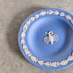 Vintage Wedgwood Blue Jasperware Scorpio Trinket Dish