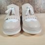 Girls GEOX respira D Thymar loafers leather slip on shoes Size UK 1.5 EU 34 pink white tassel BRAND NEW Image 4