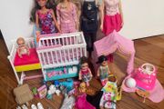 Mixed Barbies and accessories