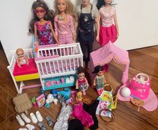 Mixed Barbies and accessories