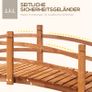 Garden Bridge 1.85m Wooden Bridge Walkable Pond Bridge Decorative Bridge with Railing up to 200 kg Solid Wood Orang Image 6