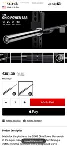 Rogue Ohio Pro Olympic  Barbell, Not Normal, 430 New!!!