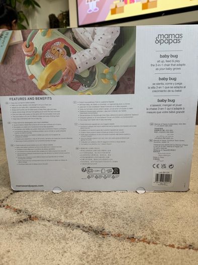 Bug 3-in-1 Floor and Booster Seat with Activity Tray - Eucalyptus