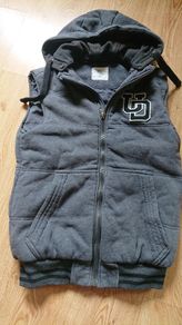 Grey Gilet with Hood. Age 9-10