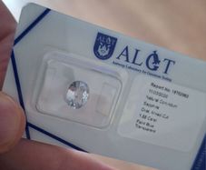 ALGT Certified 1.88ct Natural Sapphire Faint Blue. Unheated & Lab Sealed