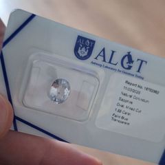 ALGT Certified 1.88ct Natural Sapphire Faint Blue. Unheated & Lab Sealed