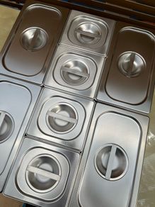 8x Vogue Stainless Steel Gastronorm Tray 150mm