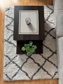 B&Q Berber White/Black Geometric Medium Rug