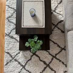 B&Q Berber White/Black Geometric Medium Rug
