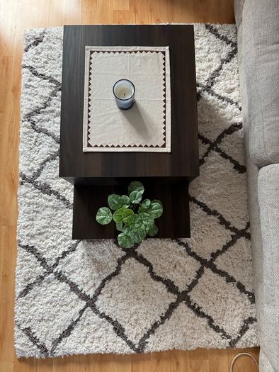B&Q Berber White/Black Geometric Medium Rug