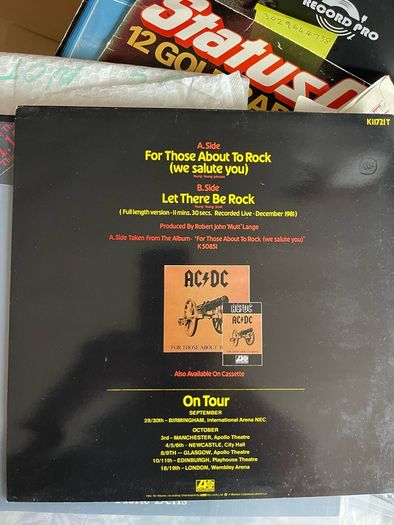 AC/DC limited edition for those about to rock 12 inch vinyl record single in mint condition