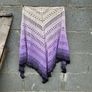 Handmade crochet triangle shawl wrap. Violet lila black ombre lacy shawl Image 3