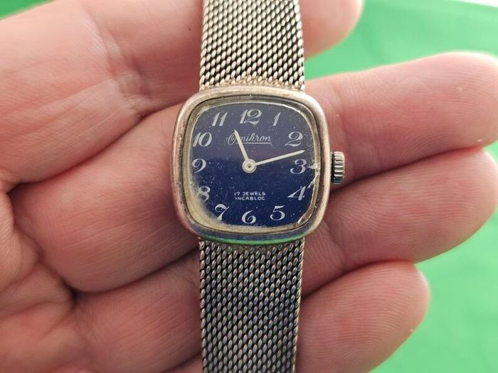 Silver 1940s Swiss Made Omikron Lady's Mechanical Wind up Swiss Watch 800s Silver