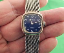 Silver 1940s Swiss Made Omikron Lady's Mechanical Wind up Swiss Watch 800s Silver