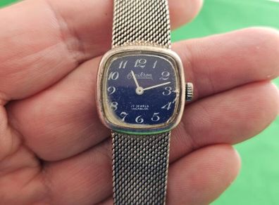 Silver 1940s Swiss Made Omikron Lady's Mechanical Wind up Swiss Watch 800s Silver