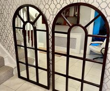 Vintage arched window mirrors