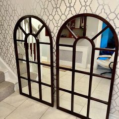 Vintage arched window mirrors