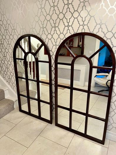 Vintage arched window mirrors