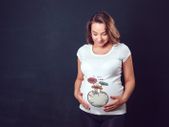 Blooming egg cool funny ladies girls T-shirt Tee Top Shirt for new expecting pregnant mom
