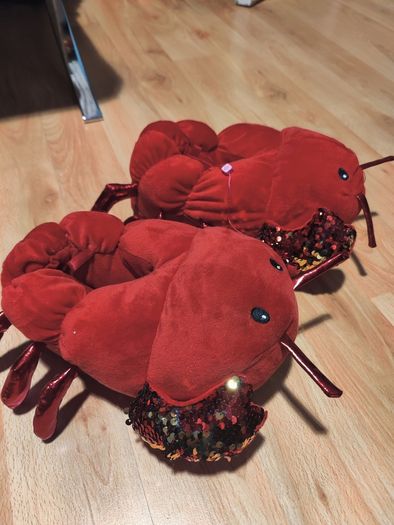 Red Novelty Sequin Slippers