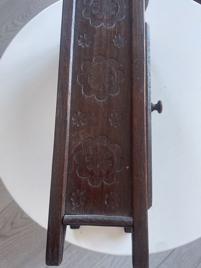 Antique Hand Carved Tall wooden Trinket