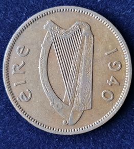 Ireland 1940 half penny coin
