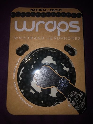 Headphones wraps wristband ebony Brand New