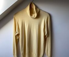Pure New Wool Lemon Polo Neck Sweater