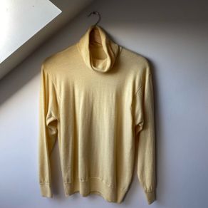 Pure New Wool Lemon Polo Neck Sweater