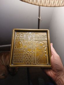 Rare vintage mid century Poole Pottery Medieval Relief Dish Robert Jefferson 1960's