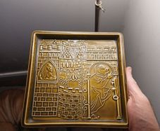 Rare vintage mid century Poole Pottery Medieval Relief Dish Robert Jefferson 1960's