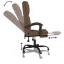 Massage Reclining Office Chair Brown Fabric Image 8