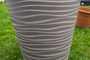 Large plastic plant pot with separate insert, frost resistant