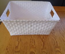 White Woven Storage Basket for Sale