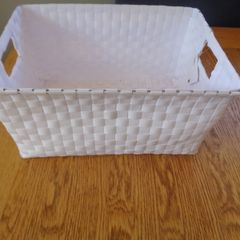 White Woven Storage Basket for Sale
