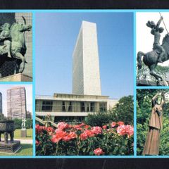 2001 United Nations New York cancel of 1st July tying pre-paid post 1998 card. Scan of front and rear shown.