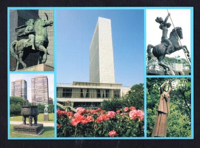 2001 United Nations New York cancel of 1st July tying pre-paid post 1998 card. Scan of front and rear shown.