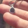 Vintage Teardrop Black Onyx Sterling Silver Pendant Set Image 2