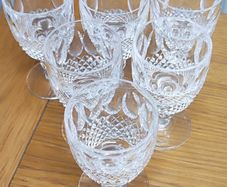 6 Waterford crystal port/sherry glasses in Colleen vintage design collection