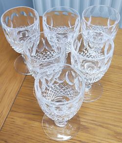 6 Waterford crystal port/sherry glasses in Colleen vintage design collection